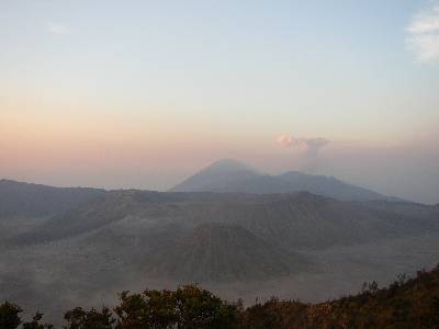 Bromo, Batok and Semeru in the background